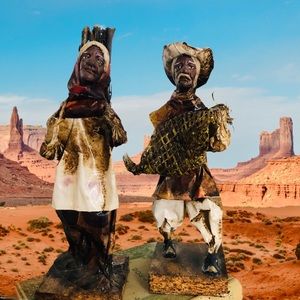 Mexican Folk Art Peasants Paper Mache Handmade